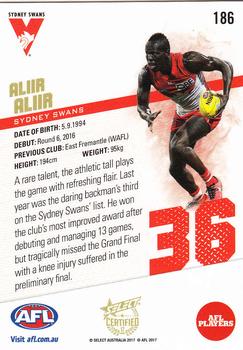 2017 Select Certified #186 Aliir Aliir Back